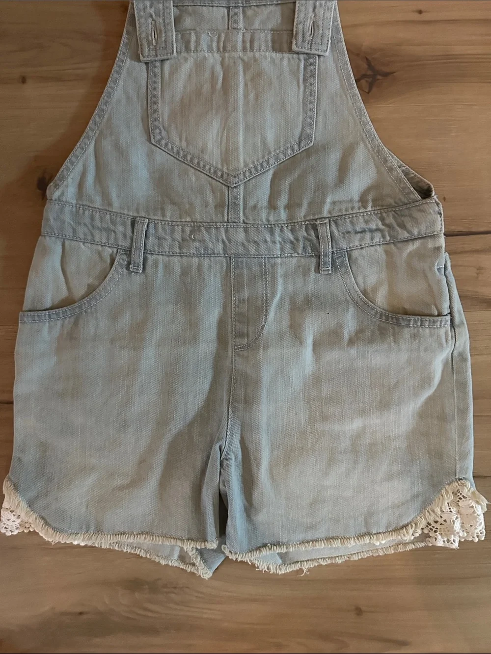 The Children's Place Light Denim Blue Short Overalls Romper